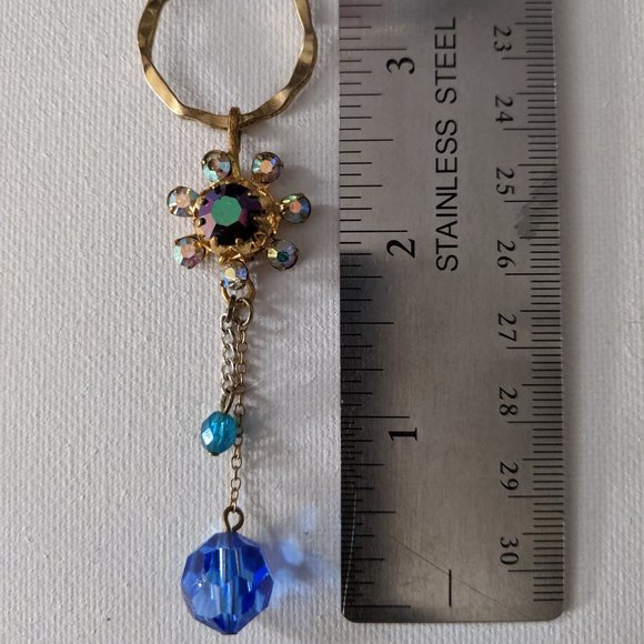 Blue Ring Dangles Vintage Necklace - Picture 5 of 6